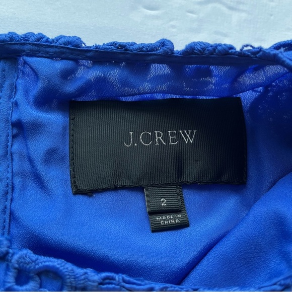 J. CREW Blue Floral Lace Keyhole Sheath Sleeveless Dress Size 2 - Picture 5 of 8